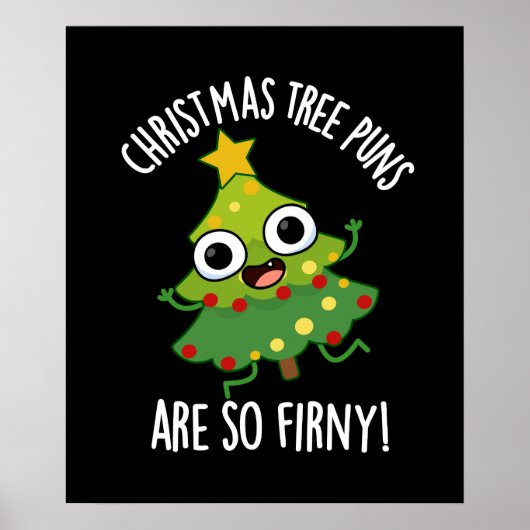 クリスマスツリーのパンは非常にモミのダークブルー ポスター (正面)