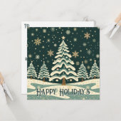 クリスマスツリーのパーソナライズ カード (正面/裏面インサイチュ)