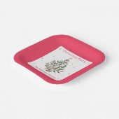 クリスマスツリーのパーティー 赤と白 ペーパープレート (傾斜あり)