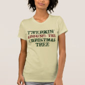 クリスマスツリーのヒップスターのまわりのおもしろいなtwerkin tシャツ (正面)