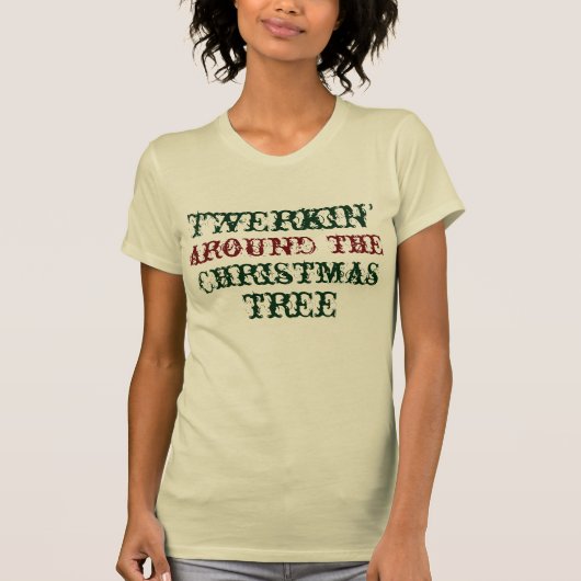 クリスマスツリーのヒップスターのまわりのおもしろいなtwerkin tシャツ (正面)