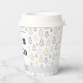 クリスマスツリーのビジネスロゴパターン(の模様が)あるカスタム 紙コップ (裏面)