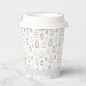 クリスマスツリーのビジネスロゴパターン(の模様が)あるカスタム 紙コップ (右)