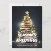 クリスマスツリーのビジネス休暇の写真を予約する シーズンカード (正面)