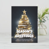 クリスマスツリーのビジネス休暇の写真を予約する シーズンカード (スタンド正面)