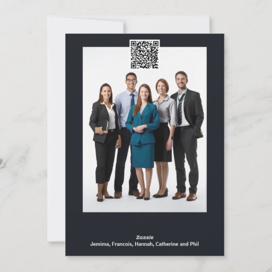 クリスマスツリーのビジネス休暇の写真を予約する シーズンカード (裏面)