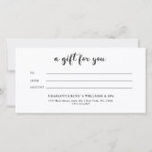 クリスマスツリーのビジネス証明書のギフト (裏面)