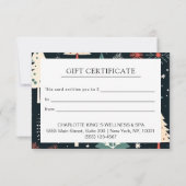 クリスマスツリーのビジネス証明書のギフト (裏面)