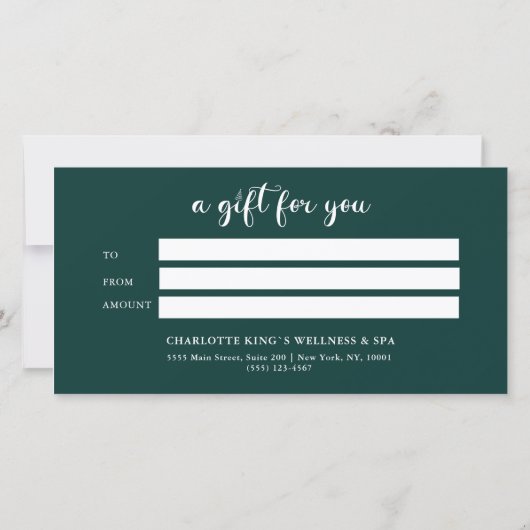 クリスマスツリーのビジネス証明書のギフト (裏面)