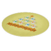 クリスマスツリーのピラミッドクリスマス雪だるま カッティングボード (角)