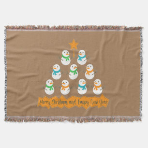 クリスマスツリーのピラミッドクリスマス雪だるま スローブランケット