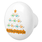 クリスマスツリーのピラミッドクリスマス雪だるま セラミックノブ (右)