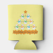 クリスマスツリーのピラミッドクリスマス雪だるま 缶クーラー (裏面)