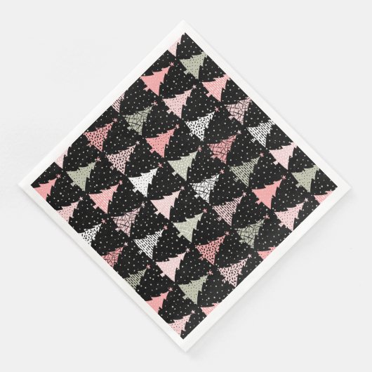 クリスマスツリーのピンクと緑（黒い背景） (コーナー)