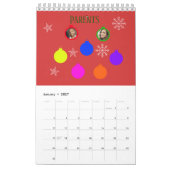 クリスマスツリーのファミリークリスマス カレンダー (1月 2027)