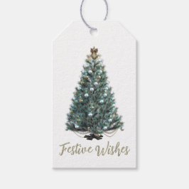クリスマスツリーのフェスティブウィッシュ ギフトタグ