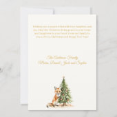 クリスマスツリーのフォックスベージュエレガントスクリプト シーズンカード (裏面)