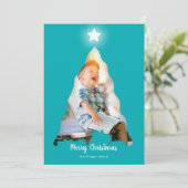 クリスマスツリーのフォトカード カード (スタンド正面)