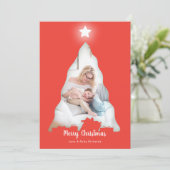 クリスマスツリーのフォトカード カード (スタンド正面)