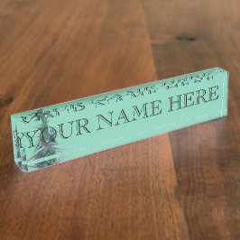 クリスマスツリーのフラクタルの名札 デスクネームプレート