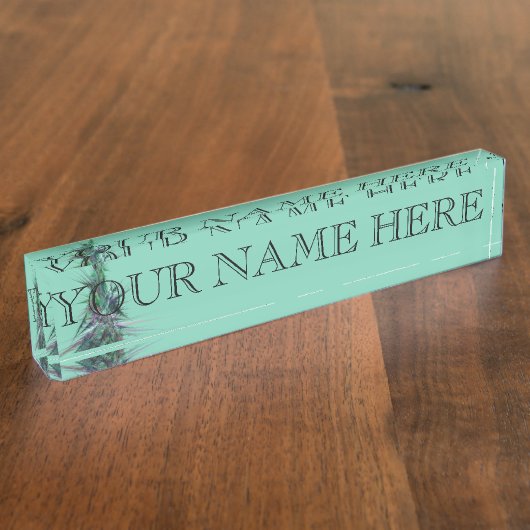 クリスマスツリーのフラクタルの名札 デスクネームプレート (側面)