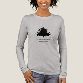 クリスマスツリーのブラックデザイン+テキスト トライブレンドTシャツ
