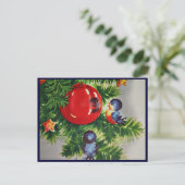 クリスマスツリーのブルーバード シーズンポストカード (スタンド正面)