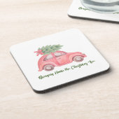 クリスマスツリーのプラスチックのコースターを持ち帰る コースター (左側)