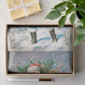 クリスマスツリーのプレゼントでサンタクロースを雪に 薄葉紙 (ギフト)