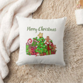 クリスマスツリーのプレゼント クッション (ブランケット)