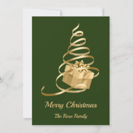 クリスマスツリーのプレゼント フラット ホリデー カード
