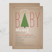 クリスマスツリーのベビーシャワーの招待状 招待状 (正面/裏面)