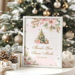 クリスマスツリーのベビーシャワーを雪に感謝 ポスター