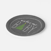 クリスマスツリーのベビーシャワー-インスパイアチョーク ペーパープレート (アングル)