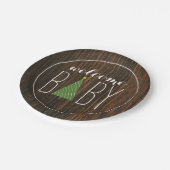 クリスマスツリーのベビーシャワー-インスパイア木 ペーパープレート (アングル)