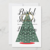 クリスマスツリーのホイルリング ブライダルシャワー 招待状 (正面)