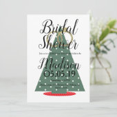 クリスマスツリーのホイルリング ブライダルシャワー 招待状 (スタンド正面)