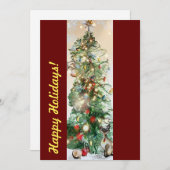 クリスマスツリーのホリデーカード シーズンカード (正面/裏面)