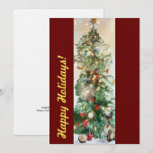クリスマスツリーのホリデーカード シーズンカード (正面/裏面)