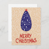 クリスマスツリーのホリデーカード シーズンカード (正面/裏面)