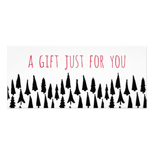 クリスマスツリーのホリデーギフト証明書 ラックカード (正面)