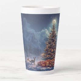 クリスマスツリーのホリデーギフトgif カフェラテマグ