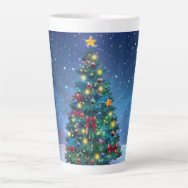 クリスマスツリーのホリデーギフトgif カフェラテマグ