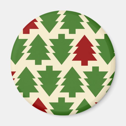 クリスマスツリーのホリデーパターン マグネット (正面)