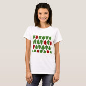 クリスマスツリーのホリデーパターン Tシャツ (正面フル)