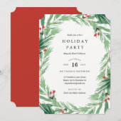 クリスマスツリーのホリデーパーティー招待状 招待状 (正面/裏面)