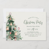 クリスマスツリーのホリデーパーティー 招待状 (正面)