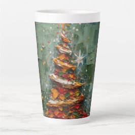 クリスマスツリーのホリデーGIF カフェラテマグ