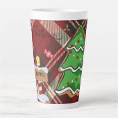 クリスマスツリーのホリデーGIF カフェラテマグ (正面)