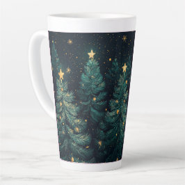 クリスマスツリーのホリデーGIF カフェラテマグ